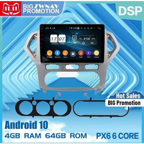 2 din IPS screen Android 10.0 Car Multimedia player For Ford Mondeo MK4 2007-2010 car auto audio radio stereo GPS navi head unit