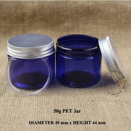 30pcs/lot Promotion 50g Facial Cream Jar Empty Plastic 50ml Eyeshadow Vial Women Cosmetic Emulsion Container Aluminum Lid