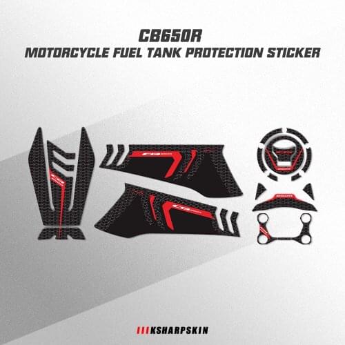 3D carbon fiber Motorcycle stickers protection decal font reflective fuel tank side sticker for Honda CB650R 2019-2020 CB 650R