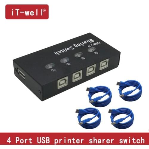 4 Port USB Sharing Switch Adapter Box Per Scanner Stampante 4 computers share a printer