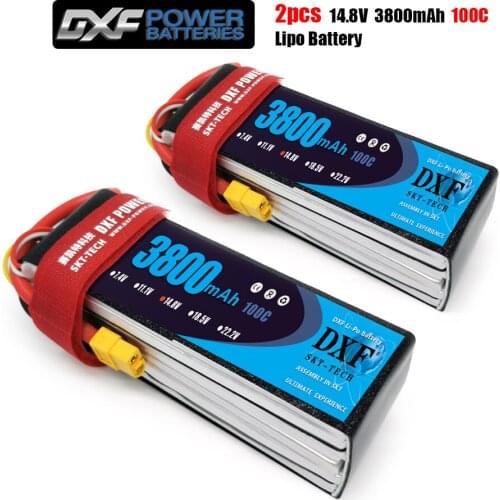 2PCS DXF Good Quality RC Lipo battery 4S 14.8V 3800mah 100C Max 200C for Airplane Drone Quadrotor Car Boat truck fpv