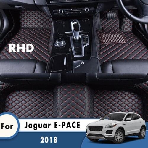 RHD Car Floor Mats For Jaguar E-PACE 2018 Carpets Artificial Leather Custom Auto Styling Accessories Interior Covers Parts