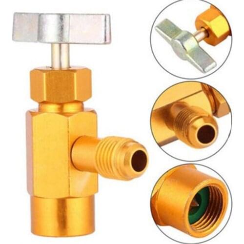 Car R134A Can Tap V-alve Refrigerant Dispenser Tool with Tank Adapter for 1/2 inch AC Freon Charging Hose Wholesale