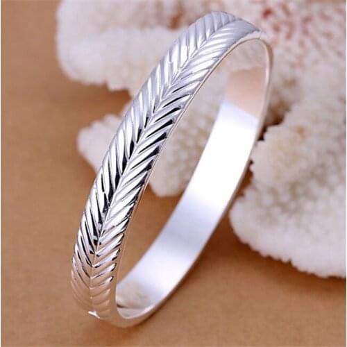 B173 Fashion Silver Color Charm Bangle Cuff Bracelet Bangles For Women Jewelry Gift Bangles Setaria Closed Bracelets /ampajdwa