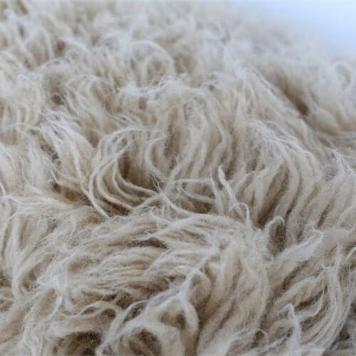 Beige Flokati Rug Baby Photography Blanket Newborn Boy Wool Rug Props Furry Wool Backdrops Bean Bag Blanket Posing Fur Flokati