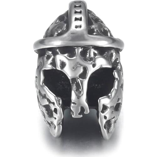 316L Stainless Steel Spacer Bead Roman Helmet Polished 2mm Hole Metal Beads Charms for DIY Bracelet Jewelry Making Accessories