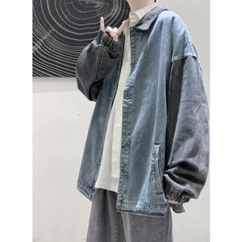 Denim Korean Loose Student Trend Casual Top Versatile Hong Style Mens And Womens Fashion Chaqueta Hombre Streetwear Men 2021