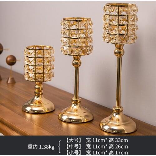 Europe Ins Crystal Candle Holder Decoration Light Luxury Retro Romantic Candlelight Dinner Candelabra Table Decorations Home