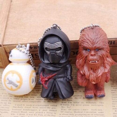 Disney Star Wars BB8 Action Figure PVC Stormtrooper Kylo Ren Chewbacca Doll Keychain Model Toy For Children Gift