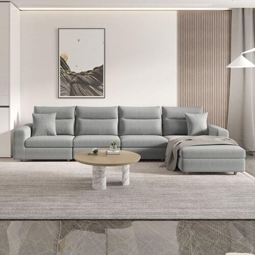 Home furnishing modern simple technology cloth sofa light luxury small and medium sized cloth sofa living room furniture 2055b