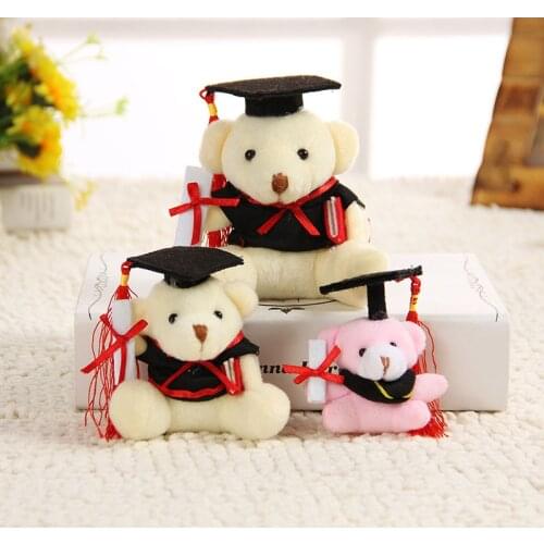 Cute Mini Dr. Bear Plush Toy for Children Stuffed Soft Teddy Bear Animal Pendant Dolls Xmas Graduation Gifts for Kids Girl Boy