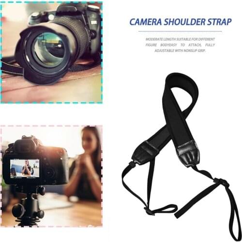 Fashionable Camera Single Shoulder Neck Camera Adjustable Durable Anti-slip Strap Belt for SLR DSLR Black Accessory