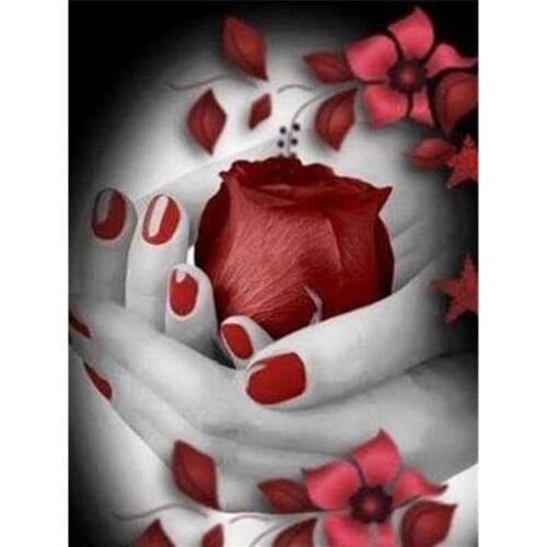 Flower Rose DIY 11CT Cross Stitch Kits Needlework Craft Set Cotton Thread Printed Canvas Home Decoration Dropshipping Hot Sell