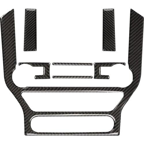 ABS Carbon Fiber Stickers Decals Central Control Panel Interior Trim Cover for Ford Mustang 2015-2020 Car Styling