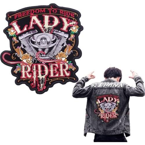 Embroidery Patches For Jackets Appliques Badge Biker Big Large Patch Back Iron On Patches For Clothing Apparel Accessories Badge