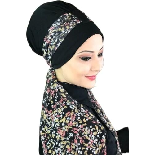 New Fashion 2021 Hijab Turban Lady Hat Seasonal Scarf Hijab Foulard Single Size Black Biritli Scarf Bone
