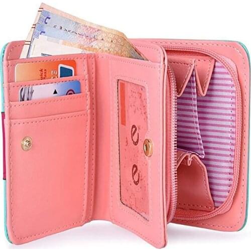 New Korean PU Leather Womens Cute Cat Wallet Lovely Kitty Pattern Short Female Purse Coin Packet Card Holder Billetera Carteira