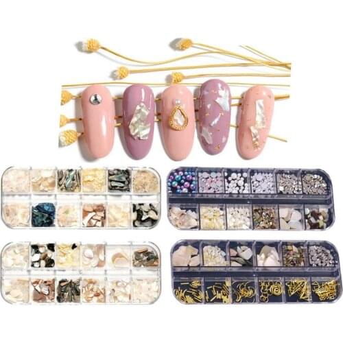 Shell Flakes Metal Rivet Nail Art Craft Decor DIY Dried Flower Stuff Resin Jewelry Charms Fillings Pearls Slime