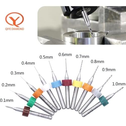 QIYE PCB Mini Drill Bit Carbide Mini Bits Print Circuit Board Acrylic 0.1mm to 3mm Diameter 3.175 10PCS CNC Drill Bits Machine