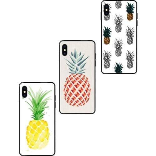 Rubber Enjoy Fruit Pineapple Pattern Black Soft TPU Cases Capa Cover Sale On For Xiaomi Redmi 3S 4X 4A 5 5A 6 6A 7 7A 8 8A 8T 9