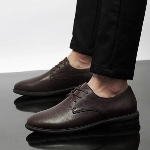 Spring Autumn Men Shoes Business Formal Oxford Shoes For Men High Quality Genuine Leather Lace-up Derby Shoes Zapatos De Hombre