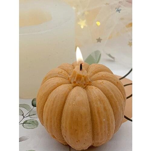 5*5*4CM 3D Pumpkin Shape Candle Mold Handmade Tool DIY Old Pumpkin Shape Scented Candle Ornaments Silicone Candle Mould JU0104