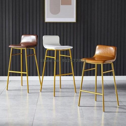 Modern And Simple Bar Stools Home Backrest High Stools Nordic Light Luxury Bar Stools Reception Bar Stools High Chairs