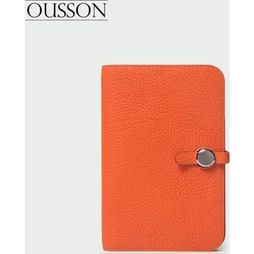 OUSSON lady leather passport bag wallet purse soft leather large capacity air ticket bag hand bag High Quality