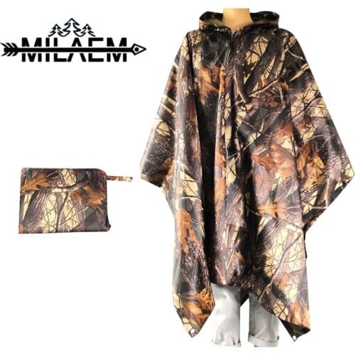 1PC Archery Foldable Raincoat Polyester PVC Bat Sleeve Design Rain Cover For Camping Hiking Outdoor Shooting Hunting Accessories