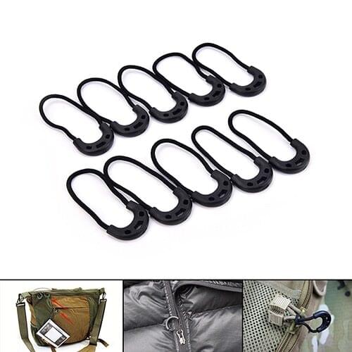 10/5PCS Cord Zipper Pull Strap Lariat Black Camping Molle Tactical Backpack Apparel Accessories Canvas School Bag Outdoors