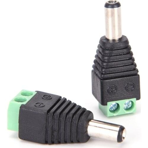 12V 2.1 X 5.5mm DC Power Plug Male Female Plug Jack Adapter Connector Plug For CCTV (1 Male+1 Female)