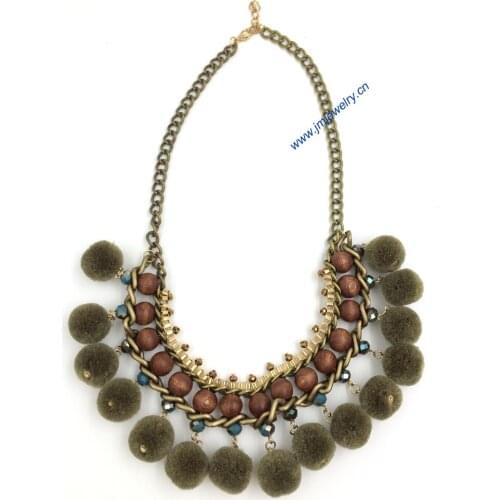 2016 New fashion design Luxury choker statement necklace bib collar Bohemian Necklace vintage ball tassel
