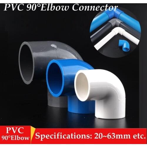 5pcs/lot 20~63mm PVC 90 Degree Elbow Connector Aquarium Fish Tank DIY Tools Garden Irrigation Water Pipe Connectors Adapter