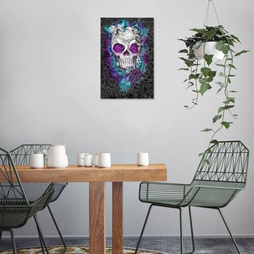 YYSD Skull 5D DIY Round Diamond Painting Embroidery Drill Needlework Cross Craft Stitch Kit Home Decor