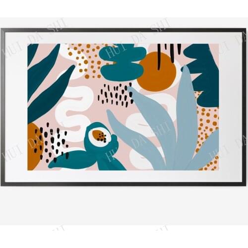 Boho Abstract Art Print, Floral Art, Printable Art, Gallery Wall Art, Minimal Prints, Modern Wall Art, Prints, Blue Wall Art