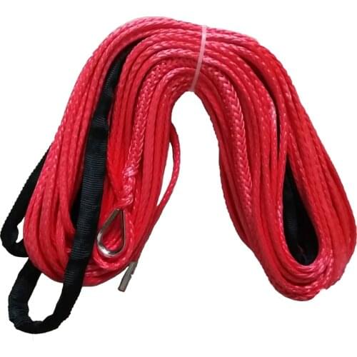 Free Shipping 3/8" x 100' RED Synthetic Winch Line Cable Rope 20000 LBs with Sheath (ATV UTV 4X4 4WD OFFROAD)