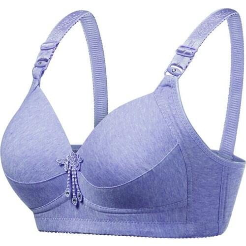 New middle-aged and old age without steel ring large size bra cotton sport comfortable bra underwear women