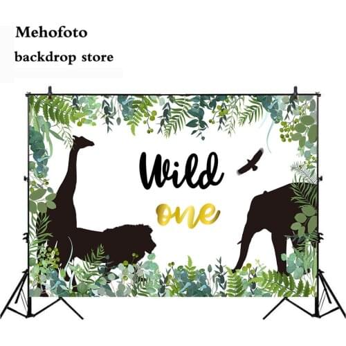Mehofoto Wild One Photography Backdrops Animals Safari Party Photo Background Newborn Birthday Theme Party Decoration 122