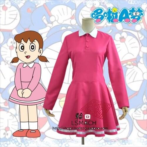 Doraemon Minamoto Shizuka Cosplay Costume Anime Custom Made Dress