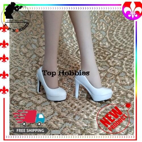 1/6 Scale Action Figure Accessory PVC 1/6 scale accessories Female White High heels Shoes Fit 12 Inch Ph JIAOU DOLL Body Doll