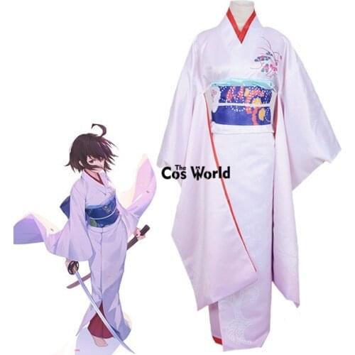 FGO Fate Grand Order Kara no Kyoukai Ryougi Shiki Flower Kimono Yukata Dress Uniform Outfit Anime Cosplay Costumes
