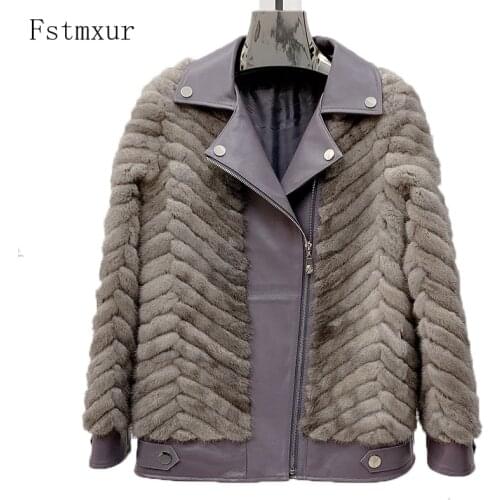 Fstmxur Fur Coats With Collar