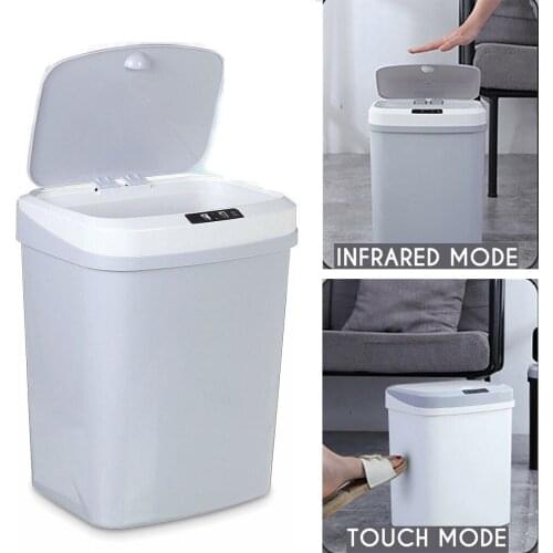 16L Intelligent Home Induction Trash Can Auto Electric Smart Sensor Waste Bins Kick Barrel Garbage Bins Dustbin Kitchen Garbage