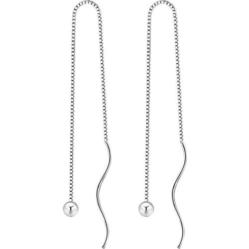 Quality Earrings Jewelry Simple Twisted Long Tassel Ear Line Beads Drop Earrings For Women Gift Oorbellen Brincos