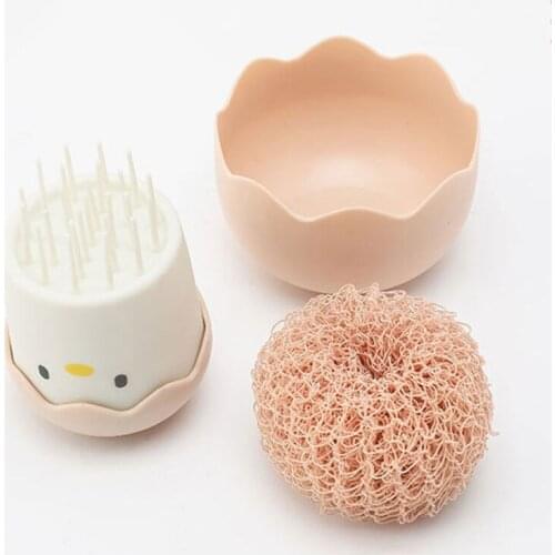 Creative Practical Eggshell Chicken Dishes Cleaning Washing Pot Brush Stovetop Decontamination Fiber Balls Kitchen