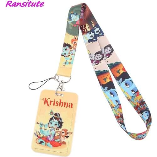 Ransitute R1498 Character Creative Lanyard Card Holder Student Hanging Neck Mobile Phone Lanyard Badge Subway Access Card Holder