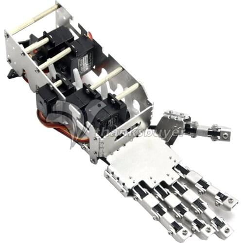 5 Robot Finger Metal Manipulator Arm Left + Right Hand with Servos for Robot DIY
