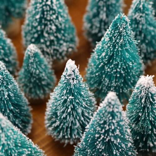 Mini Christmas Tree Sisal Silk Cedar - Decoration Small Christmas Tree - Gold Silver Blue Green White Mini Tree