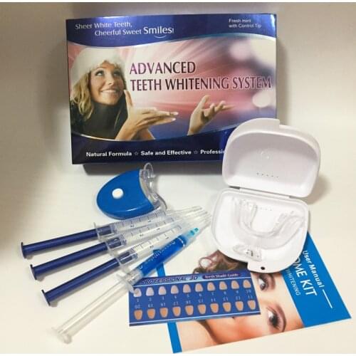 Teeth Whitening Kit With 4 Gel 2 Strips 1 Light 1 Box Tooth Whitener Bleach Bright White Oral Hygiene Dental Care Bleaching