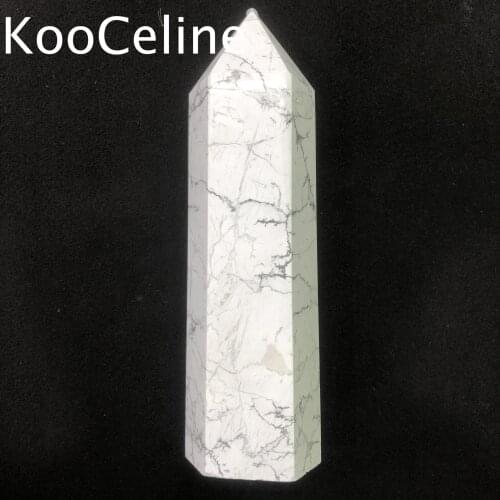 Natural Crystals Quartz Howlite Tower Energy Point Reiki Stones Room Home Office Aquarium Decoration Accessories Gemstone